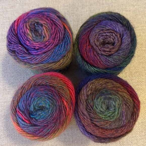 Vintage Lion Brand Variegated Yarn Bundle of 4 - Picture 1 of 9